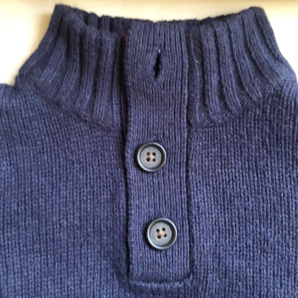 Blue 3 Button Crew/Turtleneck Sweater - Picture 2 of 4